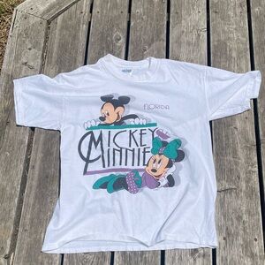 Vintage 90s Disney Mickey and Minnie florida Tee shirt